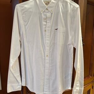 Hollister Men's Classic White Casual Shirt (stretch)
